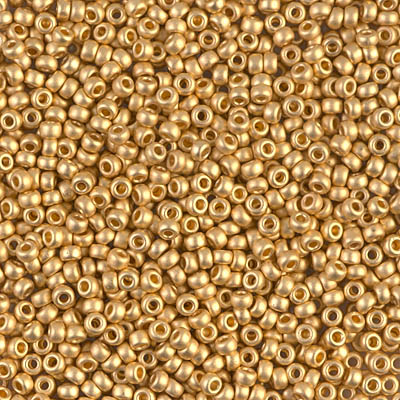 Caravan Beads - Miyuki - 11-191F: 11/0 Matte 24kt Gold Plated Miyuki Seed  Bead #11-191F*