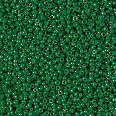 Caravan Beads - Miyuki - 15-2538: 15/0 Dyed Opaque Dark Green Miyuki Seed  Bead #15-2538*