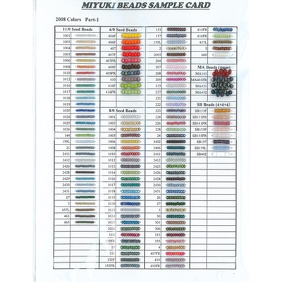Caravan Beads - Miyuki - CARD-2008-1: New Colors Card 2008 (SP-123
