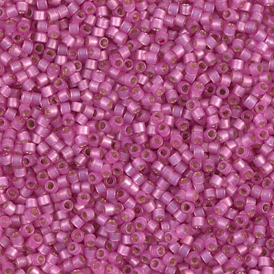 Caravan Beads - - DB2174: Duracoat Semi-Frosted Silverlined Dyed Pink  Parfait 11/0 Miyuki Delica Bead #DB2174*