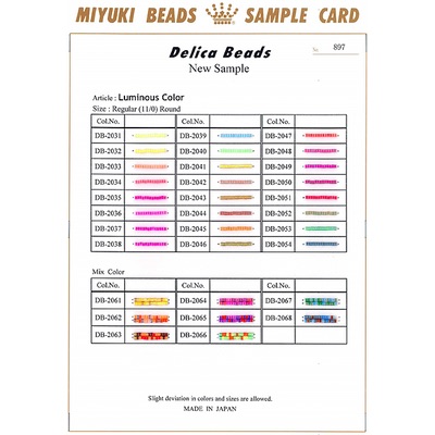 Caravan Beads - Miyuki - DELICA.CARD 897: Miyuki Luminous (Neon) 11/0 ...
