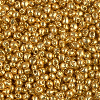 Gold glass beads, Miyuki Delica Beads, D