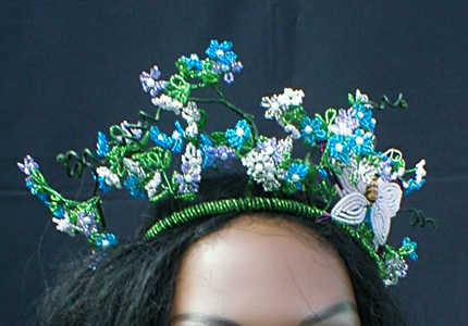 Debbie Anderson Rusher Seed Bead Flower Headpiece