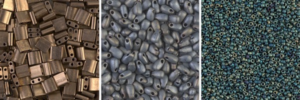 Matte metallic seed beads