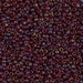 11-367SF:  HALF PACK 11/0 Semi-Frosted Garnet Lined Ruby AB Miyuki Seed Bead approx 125 grams - 11-367SF_1/2pk