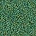 11-411FR:  HALF PACK 11/0 Matte Opaque Green AB Miyuki Seed Bead approx 125 grams - 11-411FR_1/2pk