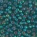 6-1017:  HALF PACK 6/0 Silverlined Emerald AB Miyuki Seed Bead approx 125 grams - 6-1017_1/2pk