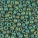 6-411FR:  HALF PACK 6/0 Matte Opaque Green AB Miyuki Seed Bead approx 125 grams - 6-411FR_1/2pk
