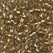 6-955: HALF PACK 6/0 24kt Gold Lined Pale Gray Miyuki Seed Bead approx 50 grams - 6-955_1/2pk