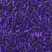 BGL1-1427:  HALF PACK 3mm Miyuki Bugle Bead Dyed Silverlined Dark Violet approx 125 grams - BGL1-1427_1/2pk