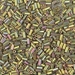 BGL1-1986: HALF PACK 3mm Miyuki Bugle Bead 24kt Green Gold Iris approx 25 grams - BGL1-1986_1/2pk