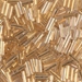 BGL2-195H: HALF PACK 6mm Miyuki Bugle Bead 24kt Gold Lined Crystal Hex Cut approx 50 grams - BGL2-195H_1/2pk