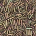 BGL2-2035:  HALF PACK 6mm Miyuki Bugle Bead Matte Metallic Khaki Iris approx 125 grams - BGL2-2035_1/2pk