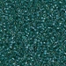 DB0919:  HALF PACK Sparkling Dark Teal Lined Chartreuse 11/0 Miyuki Delica Bead 50 grams - DB0919_1/2pk