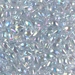 LDP-2443:  HALF PACK Miyuki 3x5.5mm Long Drop Bead Transparent Light Marine Blue Gold Luster approx 125 grams - LDP-2443_1/2pk