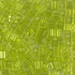 SB-143:  HALF PACK Miyuki 4mm Square Bead Transparent Chartreuse approx 125 grams - SB-143_1/2pk