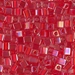 SB-254:  HALF PACK Miyuki 4mm Square Bead Transparent Red AB approx 125 grams - SB-254_1/2pk
