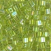 SB-258:  HALF PACK Miyuki 4mm Square Bead Transparent Chartreuse AB approx 125 grams - SB-258_1/2pk