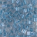 SB-2606:  HALF PACK Miyuki 4mm Square Bead Sparkling Sky Blue Lined Crystal approx 125 grams - SB-2606_1/2pk