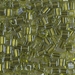 SB-2635:  HALF PACK Miyuki 4mm Square Bead Sparkling Olive Lined Chartreuse approx 125 grams - SB-2635_1/2pk