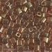 SB-310:  HALF PACK Miyuki 4mm Square Bead Peach Topaz Gold Luster  approx 125 grams - SB-310_1/2pk