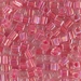 SB-355:  HALF PACK Miyuki 4mm Square Bead Hot Pink Lined Crystal AB approx 125 grams - SB-355_1/2pk