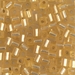SB-3F:  HALF PACK Miyuki 4mm Square Bead Matte Silverlined Gold approx 125 grams - SB-3F_1/2pk