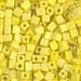 SB-404FR:  HALF PACK Miyuki 4mm Square Bead Matte Opaque Yellow AB approx 125 grams - SB-404FR_1/2pk