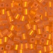 SB-8F:  HALF PACK Miyuki 4mm Square Bead  Matte Silverlined Orange approx 125 grams - SB-8F_1/2pk