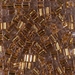 SB-952: HALF PACK Miyuki 4mm Square Bead 24kt Gold Lined Pale Amethyst approx 50 grams - SB-952_1/2pk
