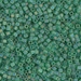 SB18-146FR:  HALF PACK Miyuki 1.8mm Square Bead Matte Transparent Green AB approx 125 grams - SB18-146FR_1/2pk