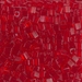 SB3-140:  HALF PACK Miyuki 3mm Square Bead Transparent Red Orange approx 125 grams - SB3-140_1/2pk