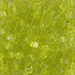 SB3-143:  HALF PACK Miyuki 3mm Square Bead Transparent Chartreuse approx 125 grams - SB3-143_1/2pk