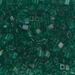 SB3-147:  HALF PACK Miyuki 3mm Square Bead Transparent Emerald approx 125 grams - SB3-147_1/2pk