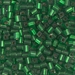 SB3-16F:  HALF PACK Miyuki 3mm Square Bead Matte Silverlined Green approx 125 grams - SB3-16F_1/2pk