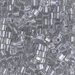 SB3-242:  HALF PACK Miyuki 3mm Square Bead Sparkling Pewter Lined Crystal approx 125 grams - SB3-242_1/2pk