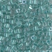 SB3-2605:  HALF PACK Miyuki 3mm Square Bead Sparkling Aqua Green Lined Crystal approx 125 grams - SB3-2605_1/2pk
