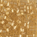 SB3-3F:  HALF PACK Miyuki 3mm Square Bead Matte Silverlined Gold approx 125 grams - SB3-3F_1/2pk