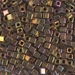 SB3-462:  HALF PACK Miyuki 3mm Square Bead Metallic Gold Iris approx 125 grams - SB3-462_1/2pk