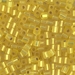 SB3-6F:  HALF PACK Miyuki 3mm Square Bead Matte Silverlined Yellow approx 125 grams - SB3-6F_1/2pk