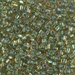 TR8-1168:  HALF PACK Miyuki 8/0 Triangle Sparkling Light Green Lined Topaz Luster approx 125 grams - TR8-1168_1/2pk