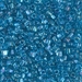 TR8-1823:  HALF PACK Miyuki 8/0 Triangle Sparkling Blue Lined Aqua AB approx 125 grams - TR8-1823_1/2pk