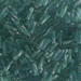 TW206-1707:  HALF PACK Miyuki 2x6mm Twisted Bugle Bead Dyed Transparent Seafoam approx 125 grams - TW206-1707_1/2pk