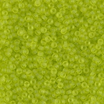 11-143F:  11/0 Matte Transparent Chartreuse Miyuki Seed Bead 