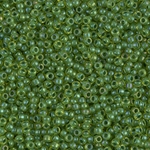11-1926:  11/0 Semi-Frosted Pea Green Lined Chartreuse Miyuki Seed Bead 