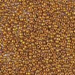11-1983:  11/0 24kt Dark Yellow Gold Miyuki Seed Bead 