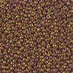 11-2449:  11/0 Transparent Tea Berry Gold Iris Miyuki Seed Bead 