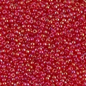 11-254D:  11/0 Transparent Dark Red AB Miyuki Seed Bead 