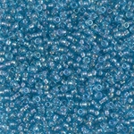 11-376:  11/0 Sparkling Gray Lined Aqua Luster Miyuki Seed Bead 