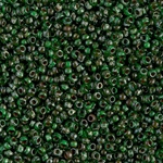 11-4507:  11/0 Transparent Green Picasso Miyuki Seed Bead 